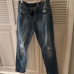 Ring of Fire Men's Light Blue Relaxed Distressed Jeans Size 33x30